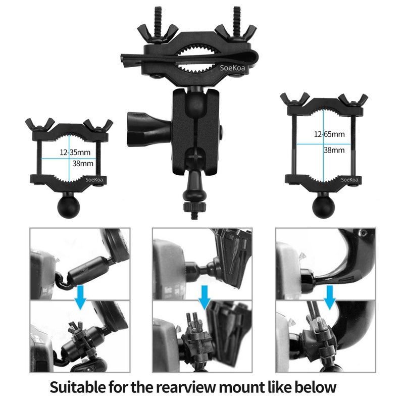 SoeKoa Dash Cam Mirror Mount , with 16 Different Joints, Compatible with APEMAN, UGSHDI, Old Shark, Vantrue, Rexing V1P, YI 2.7", Z-Edge, Peztio, Falcon F170, Roav, KDLINKS X1, Crosstour and 99% Dash Cam - Image 5